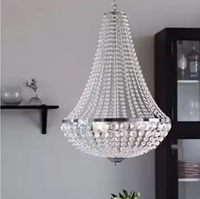 Lámpara Colgante de Metal Plateado y Dorado con Cristales para Techo, Decoración de Fondo para Bodas, Fiestas y Escenarios, Creación de Atmósfera