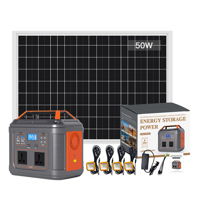 Outdoor Home Power Station Solar Energy System with LiFePO4 Lithium Ion Battery PWM Controller Solar Panel Charger for Home Use