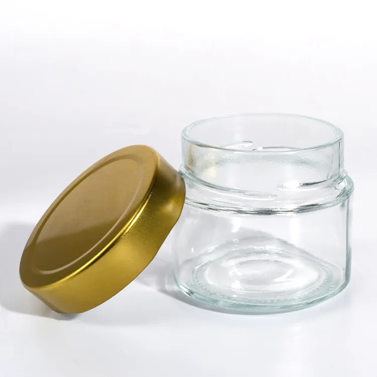 Высококачественная Янтарная сине-зеленая Прозрачная форма для варенья стеклянные банки для хранения меда на кухне