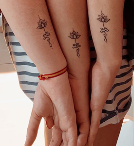 Autocollants de <span class=keywords><strong>tatouage</strong></span> temporaires imperméables personnalisés conception de <span class=keywords><strong>lune</strong></span> de couple pour homme <span class=keywords><strong>femme</strong></span> encre de jus de bras de transfert d'eau de 2 semaines - Product Image 2