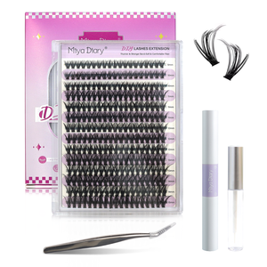 Nhà Máy Bán Hàng Trực Tiếp Thương Hiệu Riêng 9 Để 15 Mm Không Thấm Nước Tự Làm Lông Mi Mở Rộng Kit Lâu Dài Pre-Cắt Lông Mi - Product Image 1