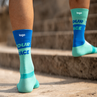 Chaussettes de compression athlétiques aérodynamiques pour le cyclisme et la course à pied, personnalisables, en nylon, pour femmes, avec logo sur mesure