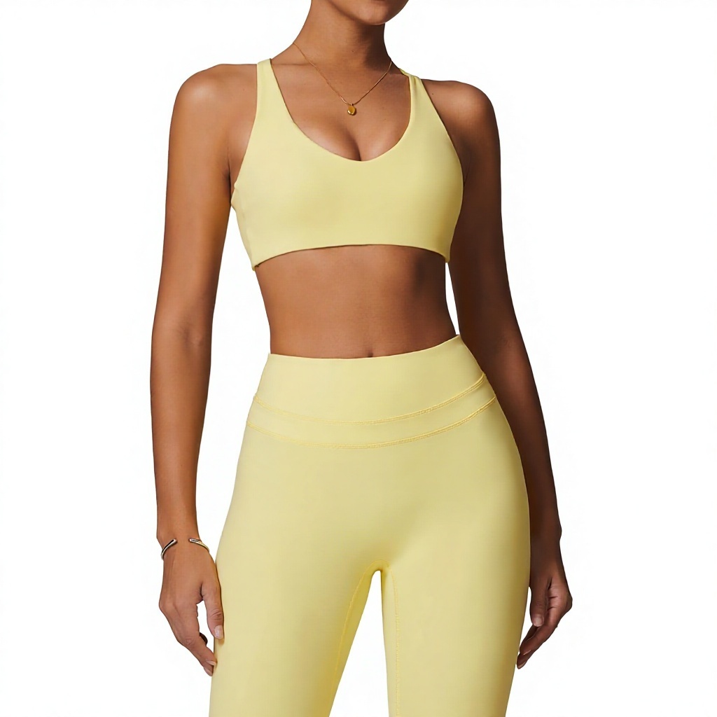 Women Scoop Neck Racerback Sports Bra Medium Support Yoga Fitness Top Solid Color Breathable Quick Dry Sports Fitness Bra