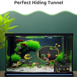 Aquarium Underground Tunnel Fish Tank Decoration Black ABS Modular Hiding Room For Fish And Shrimp - Product Image 2