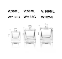 Flacon de parfum de luxe unique en verre à base épaisse, design personnalisé avec logo, vide, 30ml 50ml 100ml, pour huile de parfum, avec boîte