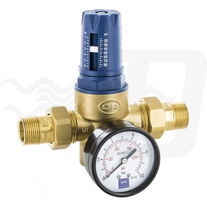 Riduttore di Pressione a Diaframma Girevole 3/4\" PN 25 con Manometro per Controllo Gas - Product Image 1