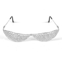 Montures de lunettes pour femmes de style punk européen et américain, ornées de strass et de diamants métalliques, pour le visage, petites montures de lunettes