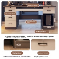 Bureau d'ordinateur minimaliste moderne en bois massif avec tiroirs pour la maison, le bureau ou la chambre