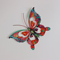 Décoration murale papillon en fer peint style bohème, ornements suspendus en métal artistique pour salon, patio, jardin