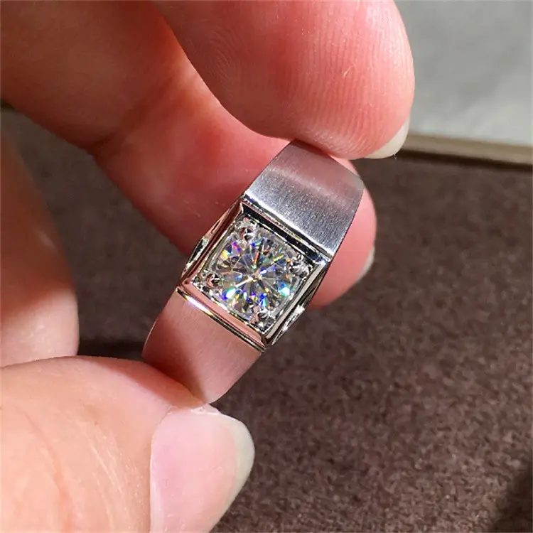 새로운 기념일 결혼 약혼 화이트 지르코니아 포장 남자 다이아몬드 반지