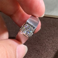 Bague diamant en zircon blanc pavé pour homme, nouvel anniversaire de mariage, fiançailles