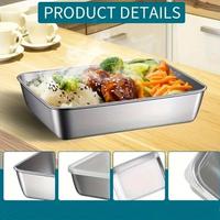 Grands contenants alimentaires en acier inoxydable, boîte de conservation des aliments, couvercle en plastique anti-fuite, récipient hermétique pour la conservation de la viande, pour le réfrigérateur, la cuisine