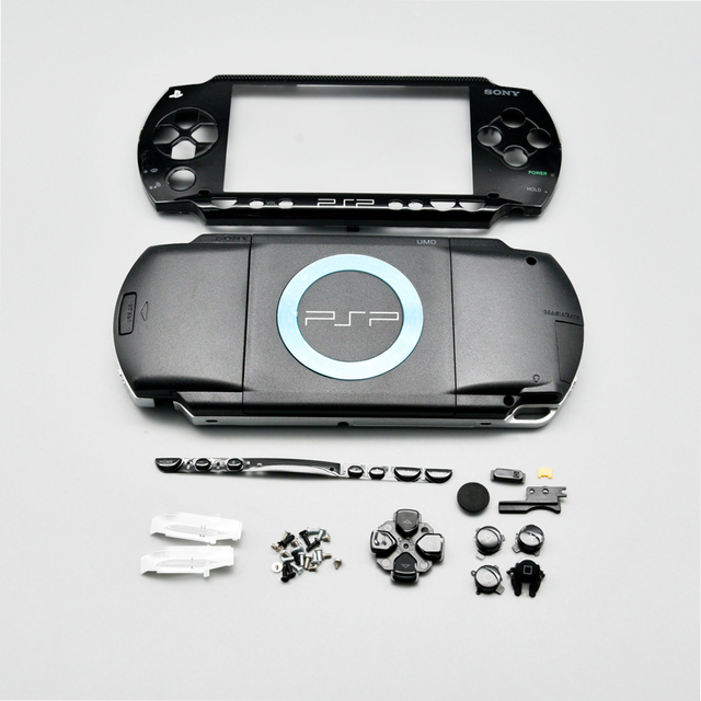 Top Qualify Black Full Set Replacement Repair Parts Casa Shell Case Console Housings for PSP 1000 PSP1000