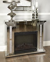 Cheminée électrique moderne Coolbang en verre de cristal concassé miroir