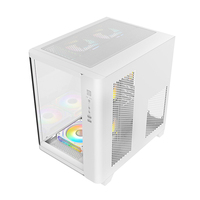 AntarcChill Factory Price Tempered Glass White Computer Cases Cpu Cabinet Pc Chassis Micro Atx Gaming Pc Case for Desktop