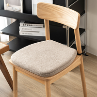 Zitkussen van traagschuim voor eetkamerstoelen, U-vormig zitkussen met bandjes, antislip rug, teddy fleece pluche hoes voor houten stoelen