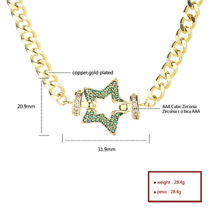 Joyería <span class=keywords><strong>de</strong></span> <span class=keywords><strong>Oro</strong></span> <span class=keywords><strong>Laminado</strong></span> Elegancia Cubana al Por Mayor Collares <span class=keywords><strong>de</strong></span> Cadena con Circonitas y Dijes <span class=keywords><strong>de</strong></span> Metal Bañados en <span class=keywords><strong>Oro</strong></span> <span class=keywords><strong>de</strong></span> 18K Joyería <span class=keywords><strong>de</strong></span> Moda <span class=keywords><strong>para</strong></span> <span class=keywords><strong>Mujer</strong></span> - Product Image 6