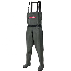 Pantalons de pêche imperméables et respirants en PVC avec fermeture éclair sur le devant, semelle intermédiaire en acier, bottes de pêche unisexes - Product Image 1
