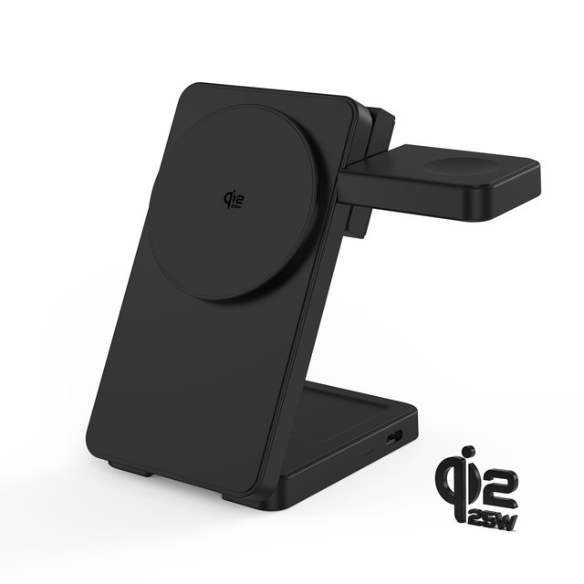 OEM New Qi2.2 25w Fast Charging Portable Folding 3 in 1 Magnetic Wireless Charger Stand for iphone 17