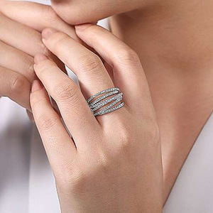 A103 Anelli Eternity da Donna in Argento 925 con Cristalli e Strass, Incastonatura a Canale, per Uso Quotidiano - Product Image 6