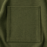 Veste en tricot vert olive pour homme, col montant, fermeture éclair intégrale, poches carrées, doublure côtelée à carreaux