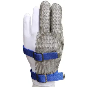 Three Finger Cut Resistant Stainless Steel Chainmail needle proof gloves