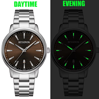 Montre de luxe unisexe à quartz, cadran en verre, bracelet en acier inoxydable 42 mm, logo personnalisé, mouvement japonais VJ32, étanche 5 ATM