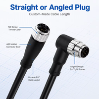 Kabel Konektor OEM Tahan Air IP67 M9 2/8 Pin Kabel Ekstensi Lurus/Sudut (PVC/PUR) Kabel Sensor Robotik untuk Phoenix