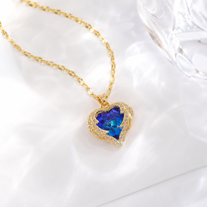 Copper Golden <b>Silver</b> Collarbone Fine Pendant Multicolor Heart Charm Necklace CE Certificate for Women - Product Image 3
