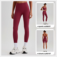 Grenzüberschreitende europäisch-amerikanische Nude-Look Damen Yoga-Leggings aus Spandex/Nylon mit hoher Taille, Po-Lifting-Effekt und eng anliegendem Stretch-Schnitt