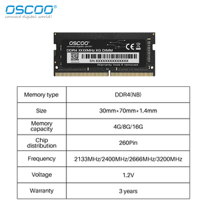 Oscoo <span class=keywords><strong>Ddr</strong></span> Memoria Ram Ddr4 4Gb 8Gb 16Gb 32Gb Laptop Pc Gaming 2400 2666 3200Mhz Memoria Ram Accesorios de computadora - Product Image 4