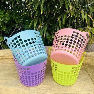 Heart Shaped Laundry <b>Basket</b> Round <b>Stackable</b> Storage <b>Basket</b> For Bathroom Clothing Organizer - Product Image 3