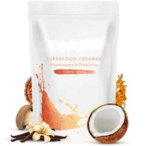 Vanille Latte Probiotischer Kaffee-<span class=keywords><strong>Creamer</strong></span> Organische Adaptogene Pilze & Probiotika für Energie & Verdauung in Beutel Verpackt - Product Image 1