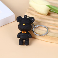 Porte-clés personnalisé en PVC 3D en forme d'ours mignon avec impression de logo pour accessoires de voiture et de sac