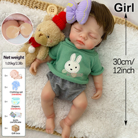Poupée Reborn Artisanale de 12 pouces avec Cheveux Transplantés, Détails de Veines Réalistes, Expressions Variées, Cadeau de Noël pour Enfants