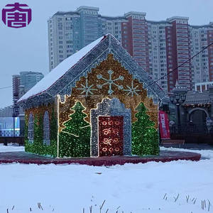 Decoración Navideña Comercial, Arco de Casa de Jengibre 3D, Luces LED para Exteriores, Temática Navideña, IP65 Impermeable, Color Personalizado - Product Image 2