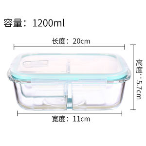 Ensemble de récipients de préparation de <span class=keywords><strong>repas</strong></span> en <span class=keywords><strong>verre</strong></span> à haute teneur en borosilicate Boîtes à lunch à 3 compartiments - Product Image 6