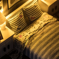 IIECREATE Kit de maison de poupée en bois éducatif à l'échelle 1:24 - Miniature de ville écologique faite à la main avec boîte de couleur exquise