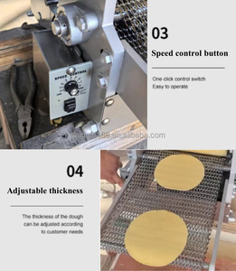 Máquina Automática Industrial para Prensar Masa de Pan de Maíz, Pizza, Pita y Tortilla de 1.5-5 mm de Grosor, 220V con Molde y Motor Incluidos - Product Image 6