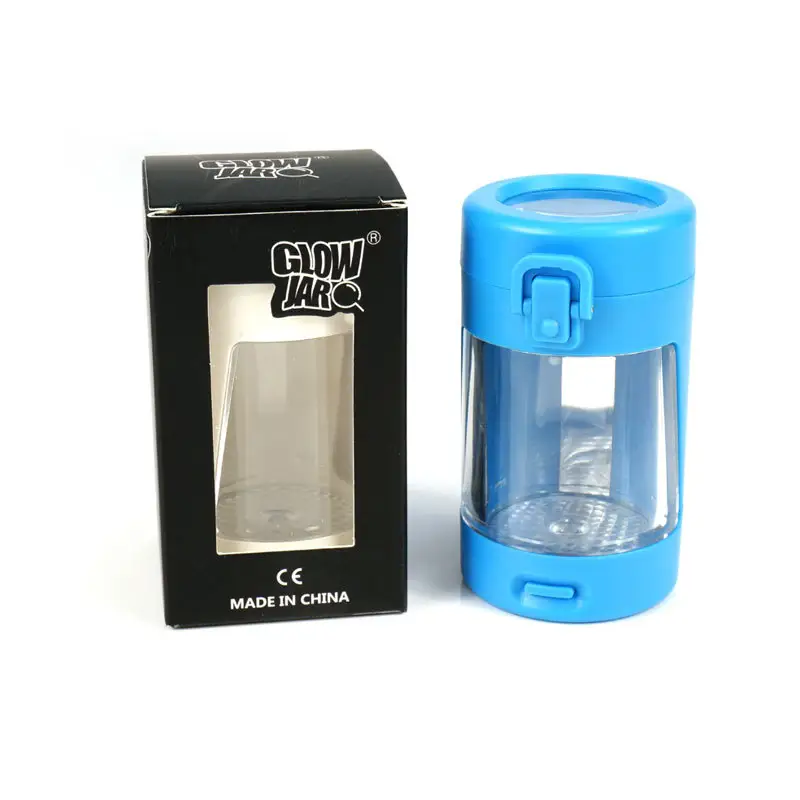 Fabricante Acessórios De Fumar Flor De Plástico Led brilho Jar Recipiente portátil Recarregável Frasco De Plástico