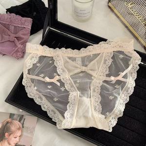 Culottes en dentelle violette pure et séduisante, taille mi-haute, sexy et transparentes, style japonais, féeriques. - Product Image 3