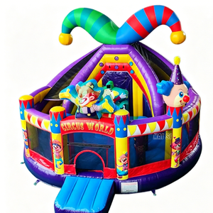 Château gonflable commercial Circus World <span class=keywords><strong>pas</strong></span> <span class=keywords><strong>cher</strong></span> avec toboggan et mur d'escalade, aire de jeux gonflable extérieure - Product Image 1