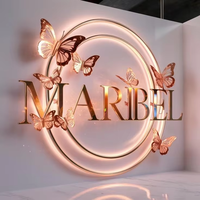 Letrero Luminoso de Acrílico 3D con Logotipo Personalizado en Metal Dorado para Negocios, Letrero Retroiluminado con Letras de Canal LED para Tiendas, Publicidad Exterior en Paredes