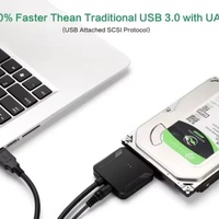 Cable Adaptador USB 3.0 Estándar SATA, Conductor de Cobre Puro, Blindaje Trenzado, Revestimiento de PVC, Garantía de 12 Meses, para Disco Duro/SSD de 3.5 Pulgadas