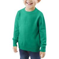 Pull-over texturé en laine/acrylique pour enfants, col rond, style décontracté, motif géométrique, écologique, pour l'hiver