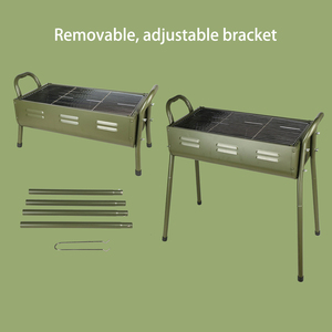 Parrilla Portátil Plegable <span class=keywords><strong>de</strong></span> Carbón para Exteriores, <span class=keywords><strong>de</strong></span> Acero al Carbono <span class=keywords><strong>de</strong></span> Alta Temperatura, para Asar Rápido en Campamentos - Product Image 1
