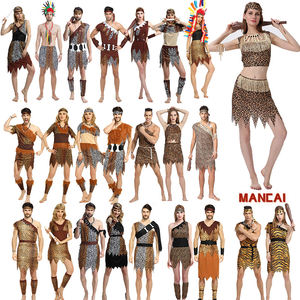 Adultos indio primitivo salvaje Cosplay Unisex puesta en escena disfraces estampado de leopardo Sexy Halloween africano Tribal disfraces - Product Image 2