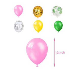 Ensemble de fête sur le thème de la <span class=keywords><strong>jungle</strong></span> florale, bannière d'anniversaire, décoration de gâteau, ballon, décoration de fête de style bohème - Product Image 2