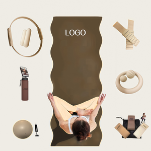 Tapete de Yoga Ecológico Antideslizante de PU de 5mm de Grosor, Tapete de Ejercicio Ovalado Ondulado para Pilates, Tapete de Goma Natural con Excelente Absorción para el Hogar - Product Image 1