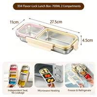 Boîte à lunch 3 niveaux en acier inoxydable 04 pour le contrôle des portions, boîte bento, préparation de repas pour la perte de poids, compatible congélateur, avec couvercle